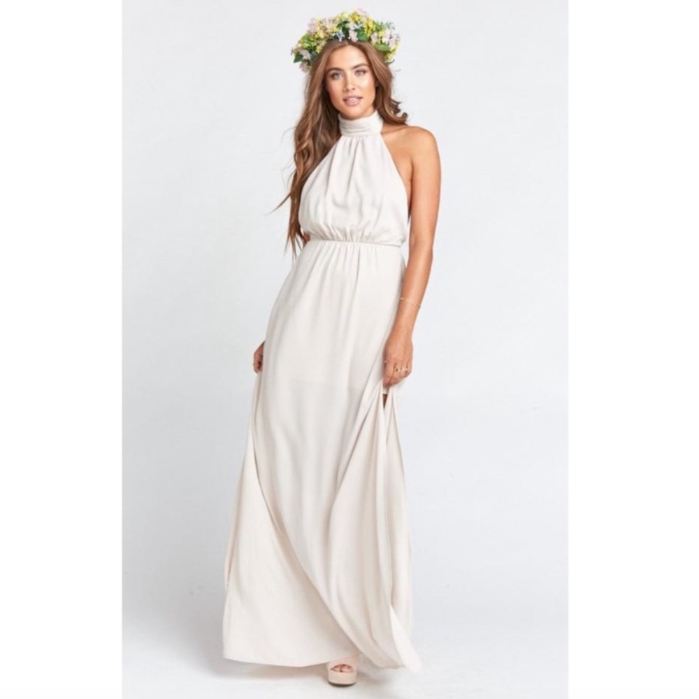 Show Me Your Mumu Collette Collar Maxi Dress in Show Me The Ring Crisp